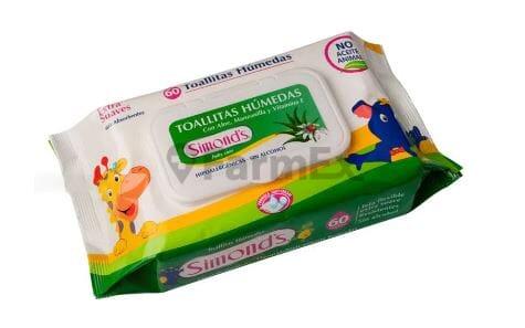 Toallitas Húmedas Simonds Aloe Vera "Verdes" x 60 unidades Simonds